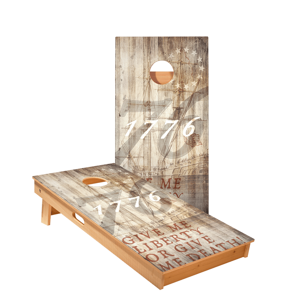 1776 Tan Star Cornhole Boards - ACA - 000173 | American Cornhole Association
