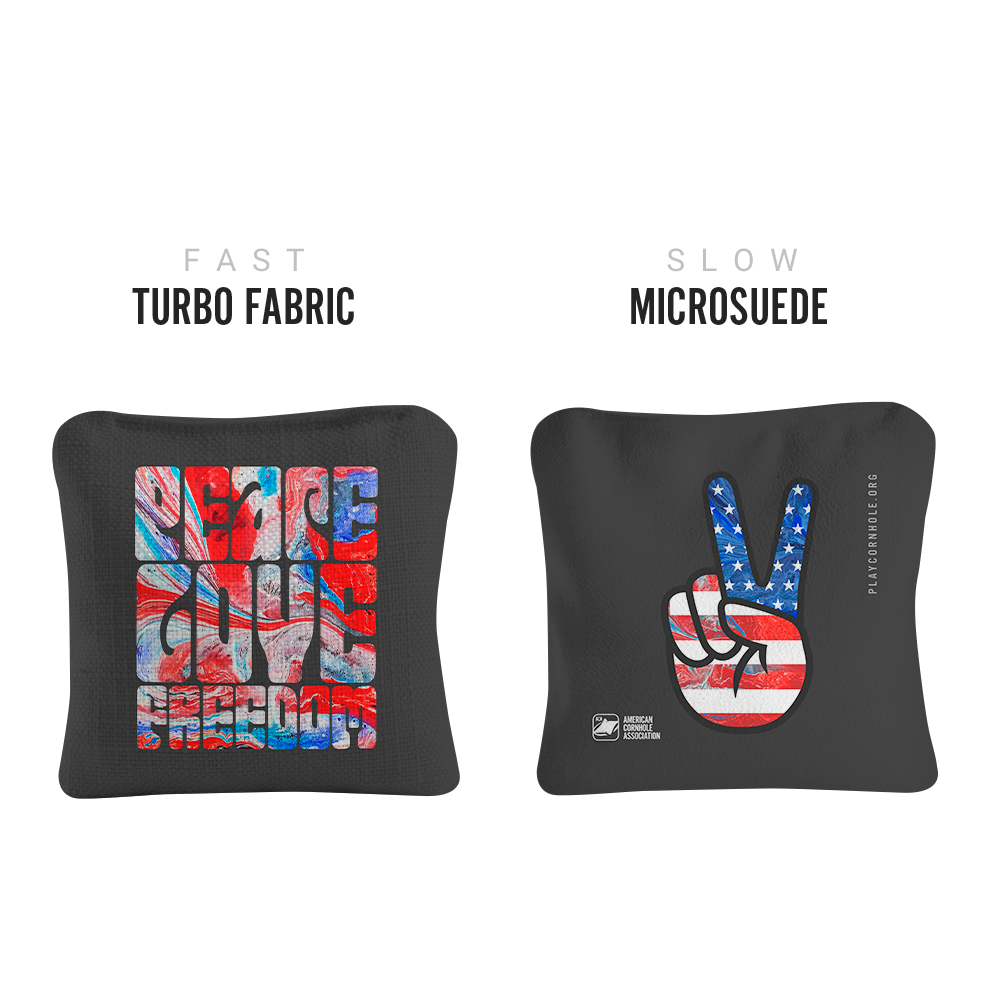 6-in Synergy Pro Peace Love Freedom Professional Regulation Cornhole Bags