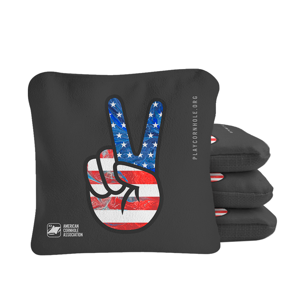 6-in Synergy Pro Peace Love Freedom Professional Regulation Cornhole Bags