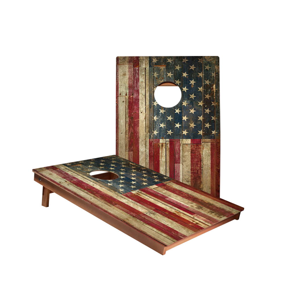 2x3 Backyard 2300 Rustic USA Flag Recreation Cornhole Boards