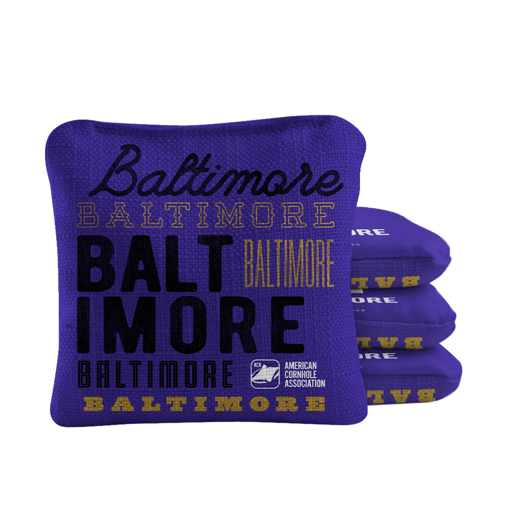 Baltimore Football Vintage Gameday Synergy Pro Cornhole Bags