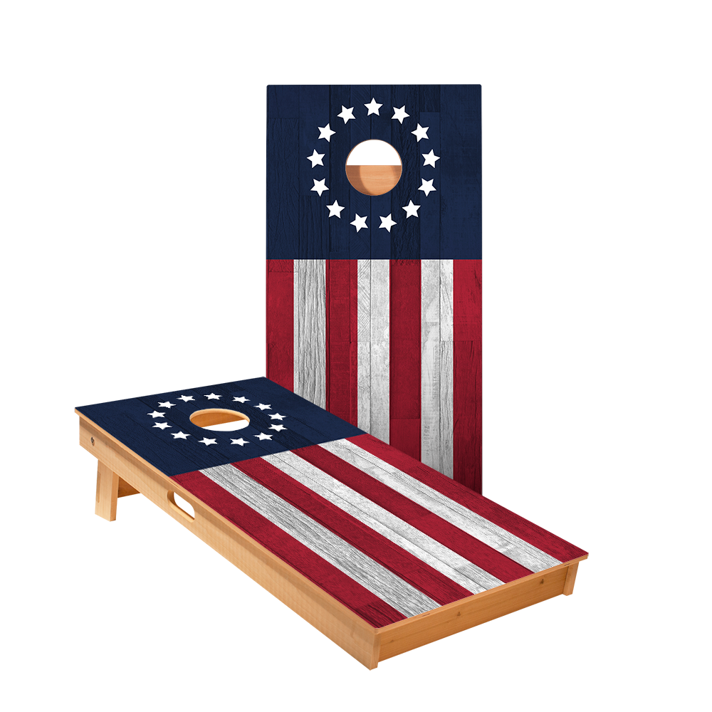 2x4 Star Betsy Ross Flag Professional Cornhole Boards