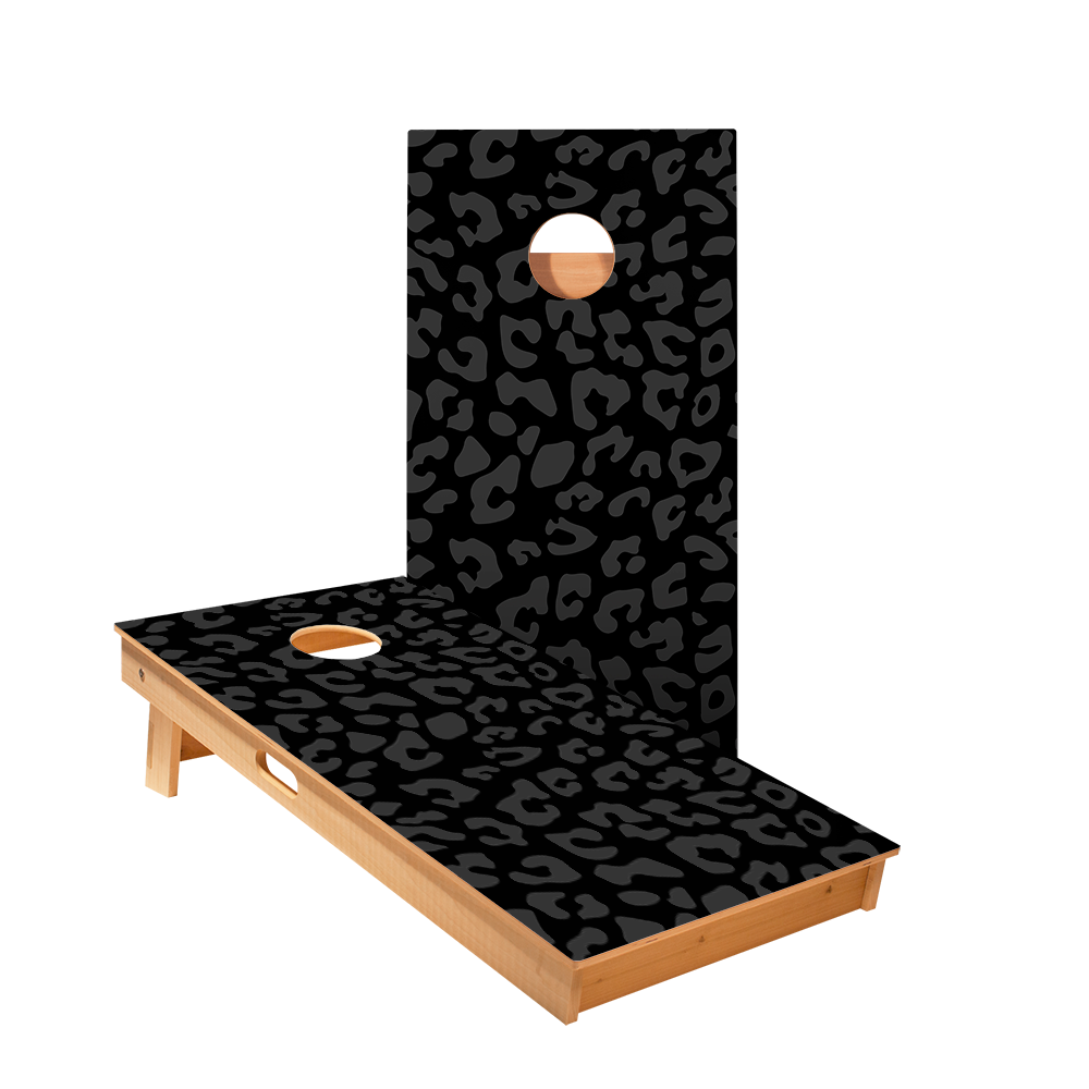 2x4 Star Black Leopard Print Professional Regulation Cornhole Boards