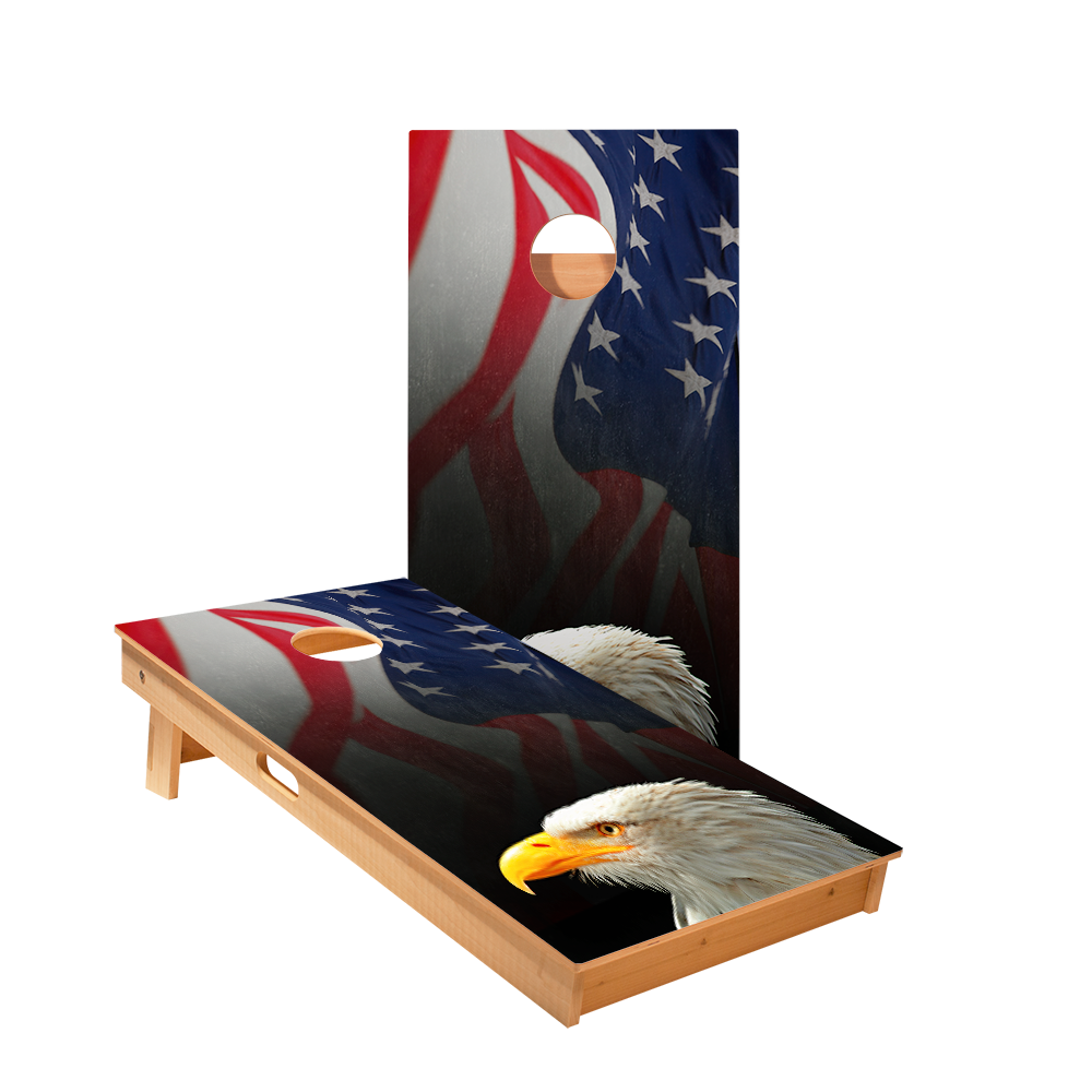 2x4 Star Cloth American Flag With Eagle Professional Regulation Cornhole Boards