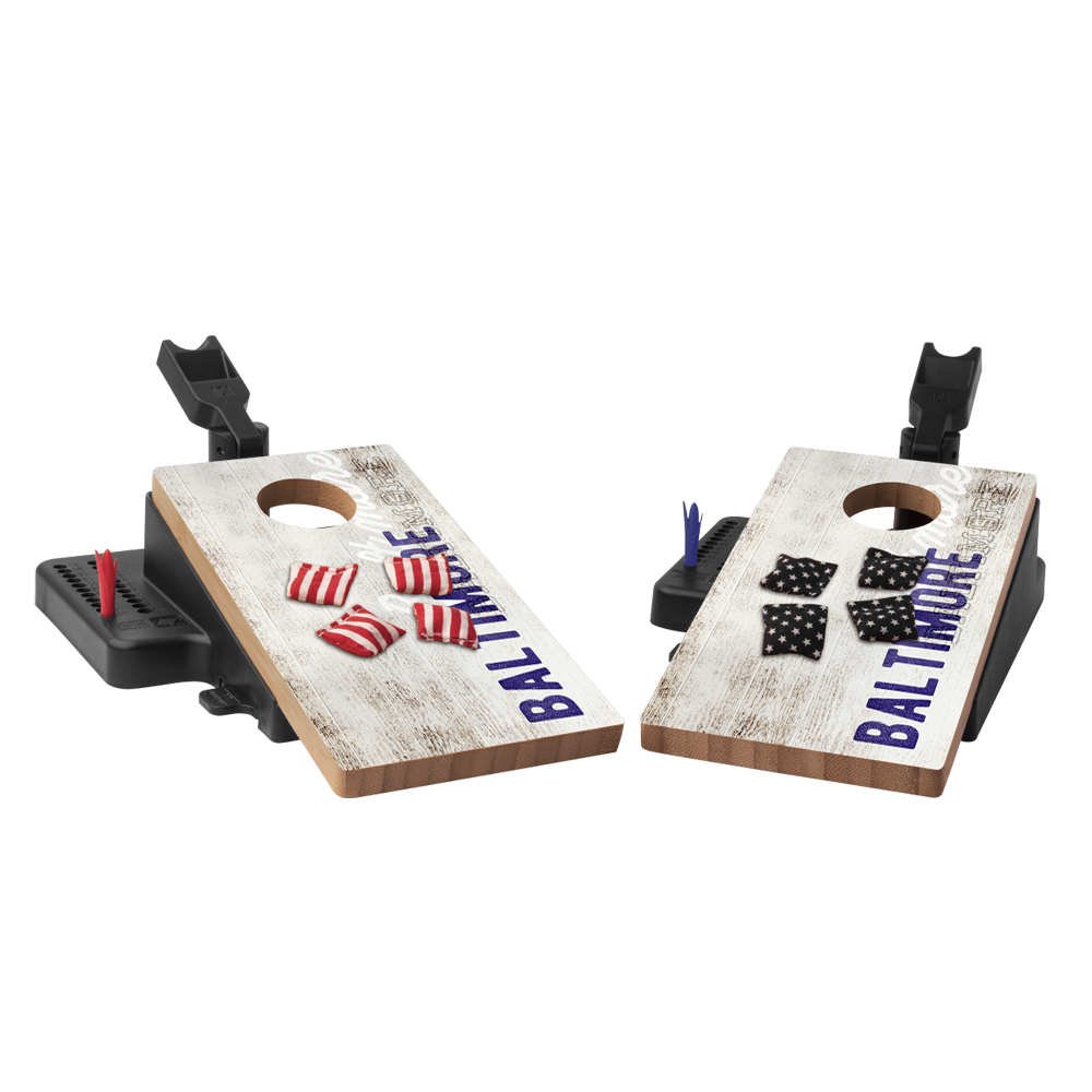 Baltimore Football Vintage Gameday Double Chuck Mini Cornhole Tabletop Game
