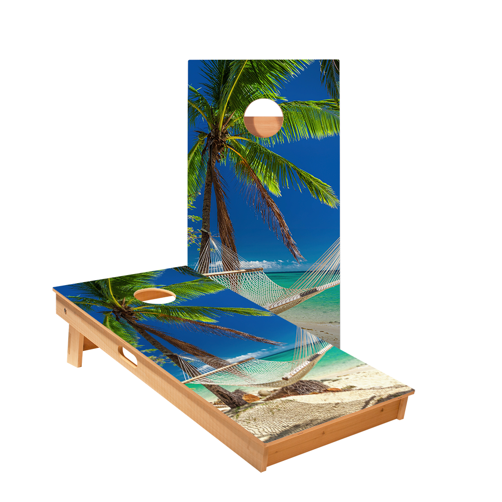 2x4 Star Hammock On The Beach Tropical Professional Regulation Cornhole Boards