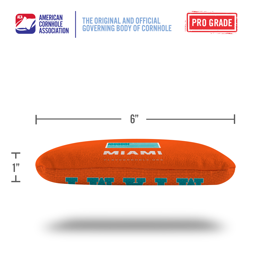 Miami Football Vintage Gameday Synergy Pro Cornhole Bags