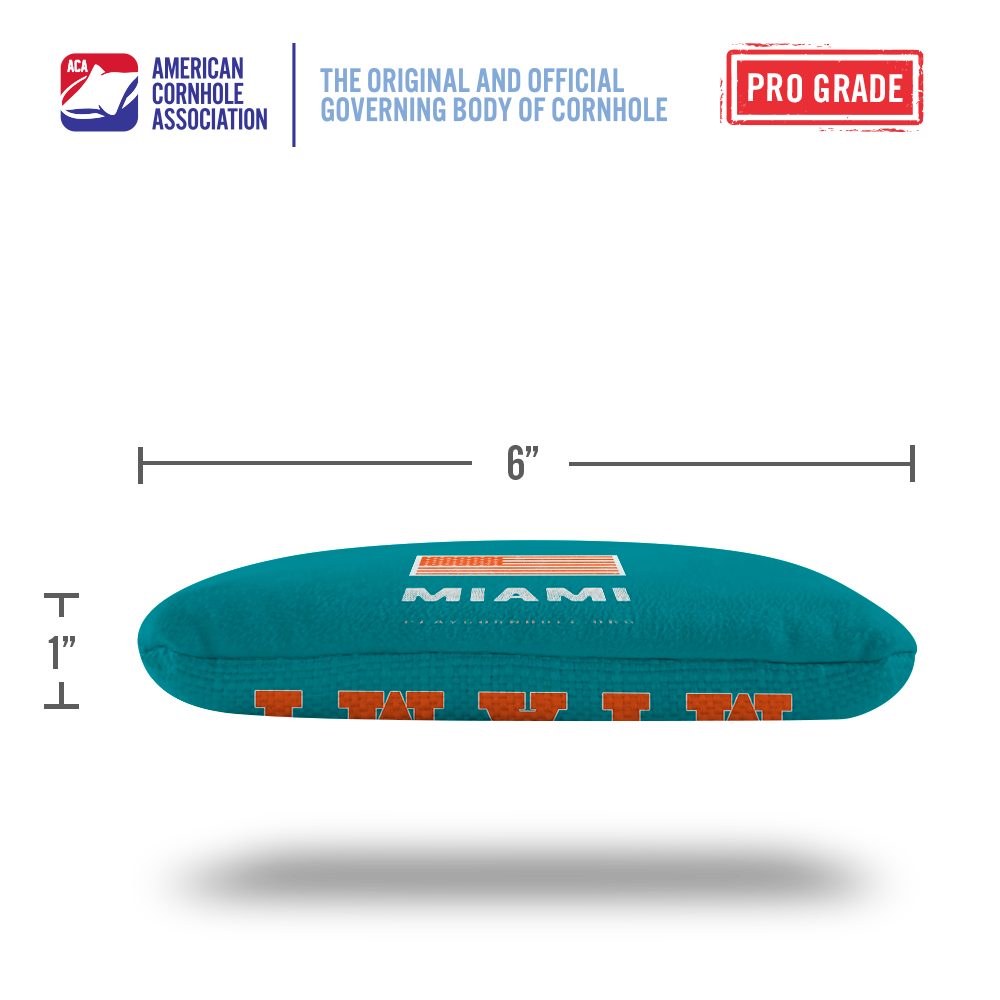 Miami Football Vintage Gameday Synergy Pro Cornhole Bags