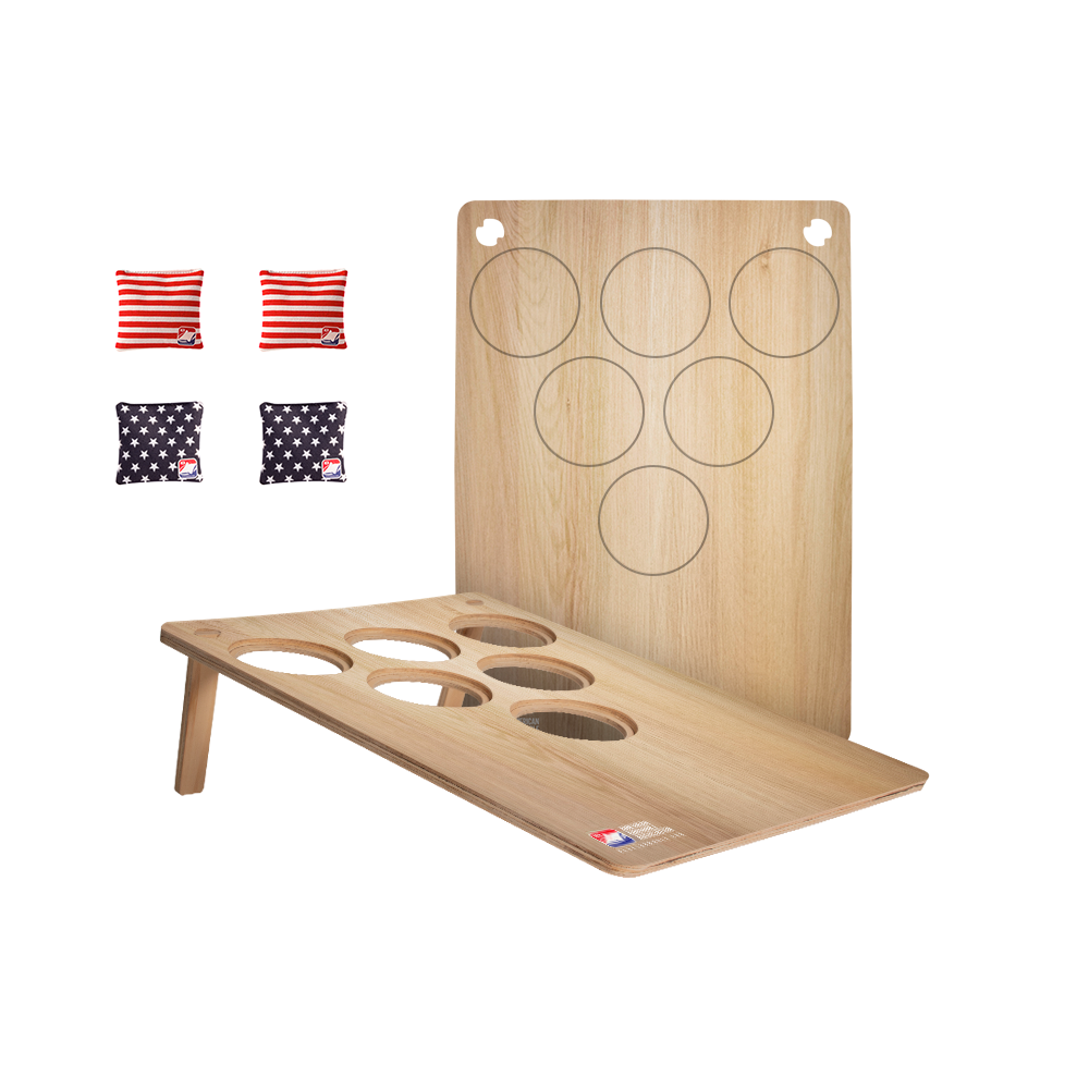 Modern Light Wood Jamboree 6H Cornhole Pong