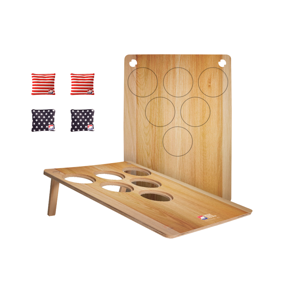 Modern Two Tone Wood Jamboree 6H Cornhole Pong