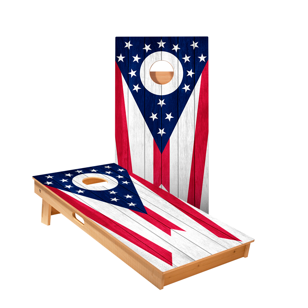 2x4 Star Ohio Flag Professional Regulation Cornhole Boards