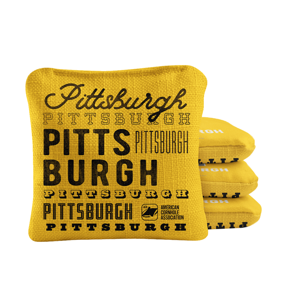 Pittsburgh Football Vintage Gameday Synergy Pro Cornhole Bags