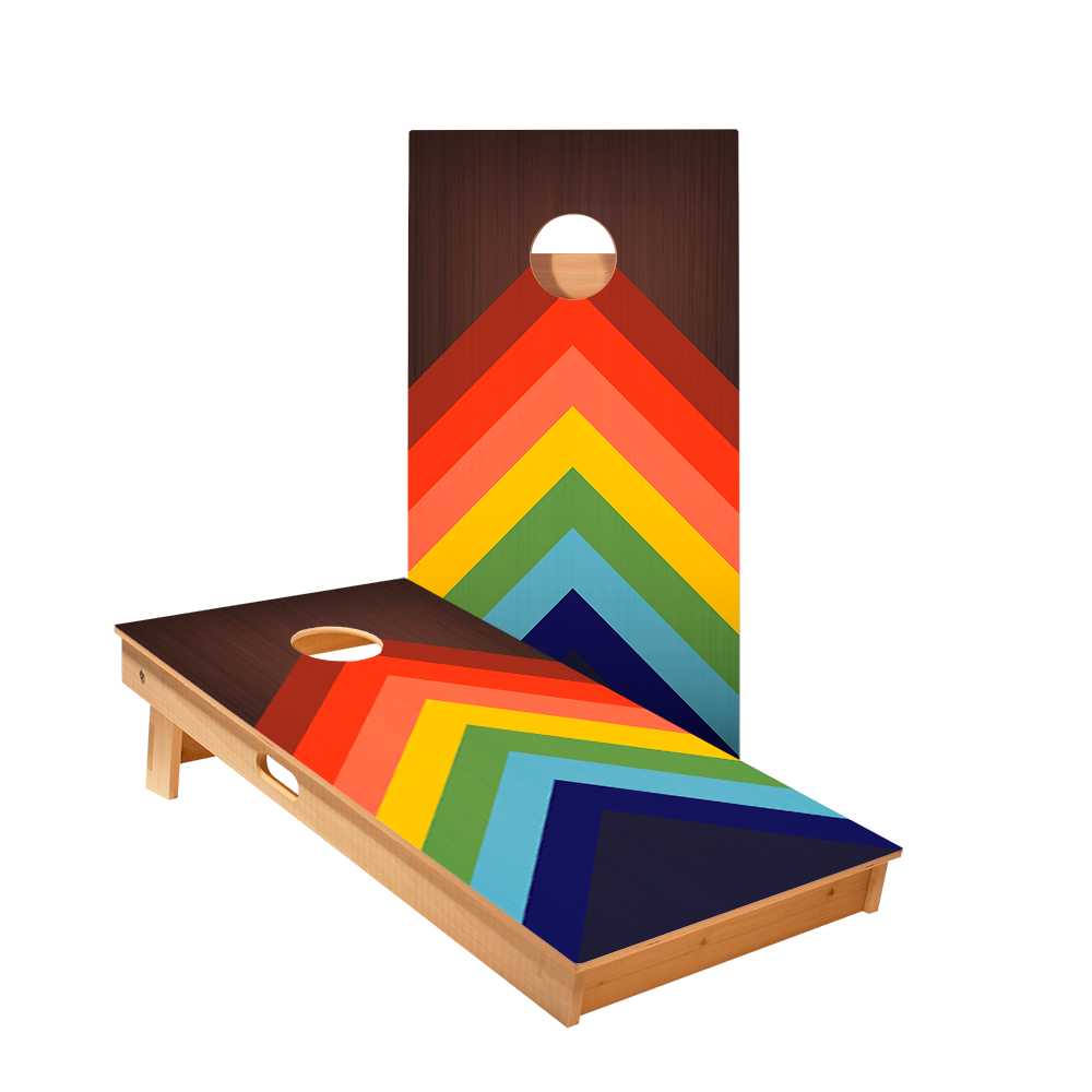 2x4 Star Rainbow-Chevrons Professional Regulation Cornhole Boards