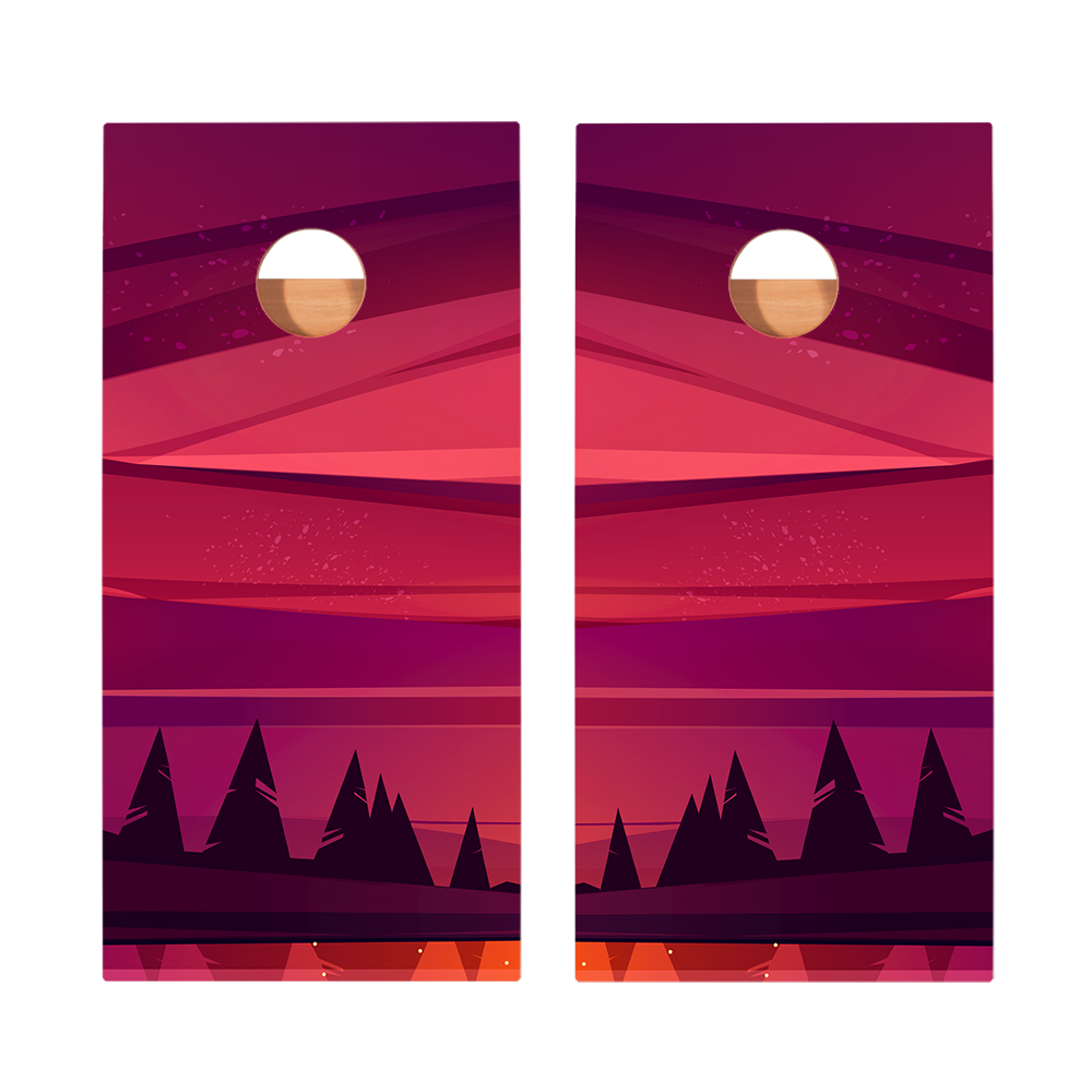 2x4 Star Red Forest Sunset Professional Regulation Cornhole Boards