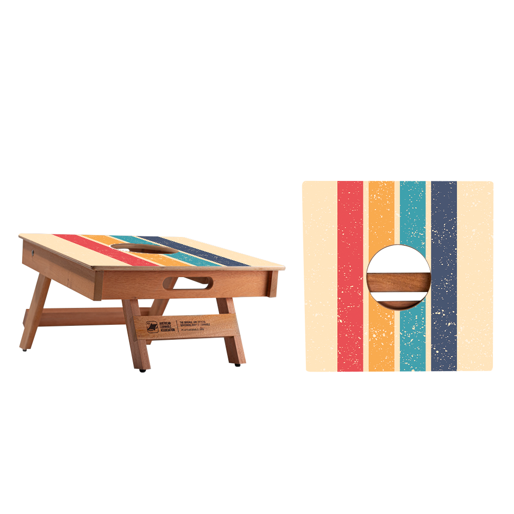 Airmail Box Retro Stripes Recreation Cornhole Boards