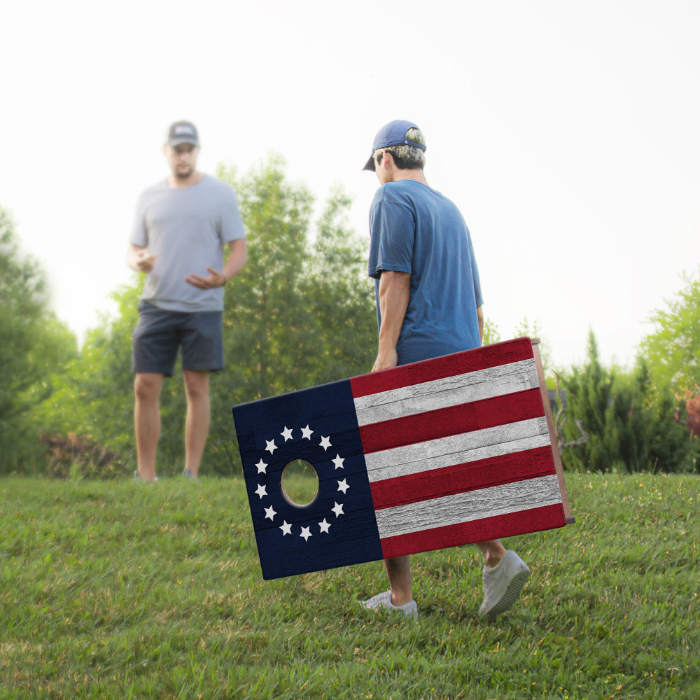 2x4 Sig Pro Betsy Ross Flag Professional Regulation Cornhole Boards