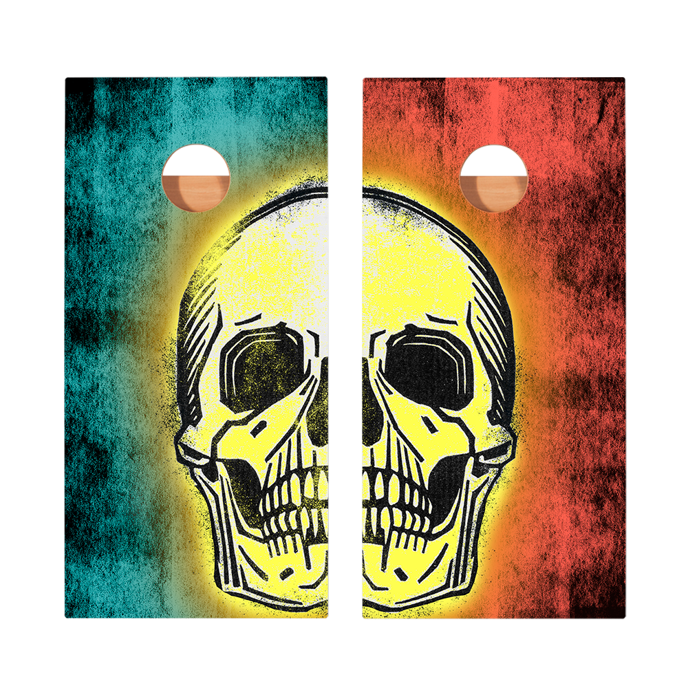 2x4 Star Teal And Red Skull Professional Regulation Cornhole Boards