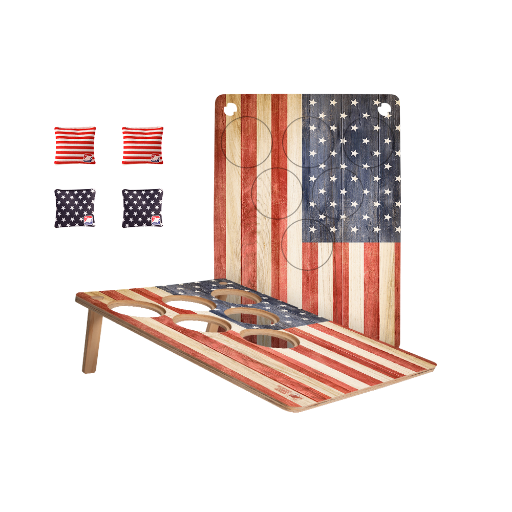 Vintage USA Flag Jamboree 6H Cornhole Pong