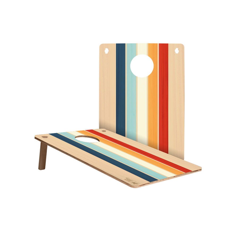 Vintage Wood Stripes Jamboree Cornhole Boards