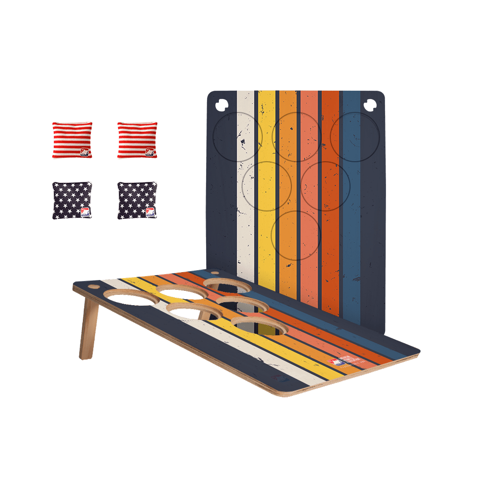 Blue Retro Stripes Jamboree 6H Cornhole Pong - 106884 - 422 | American Cornhole Association