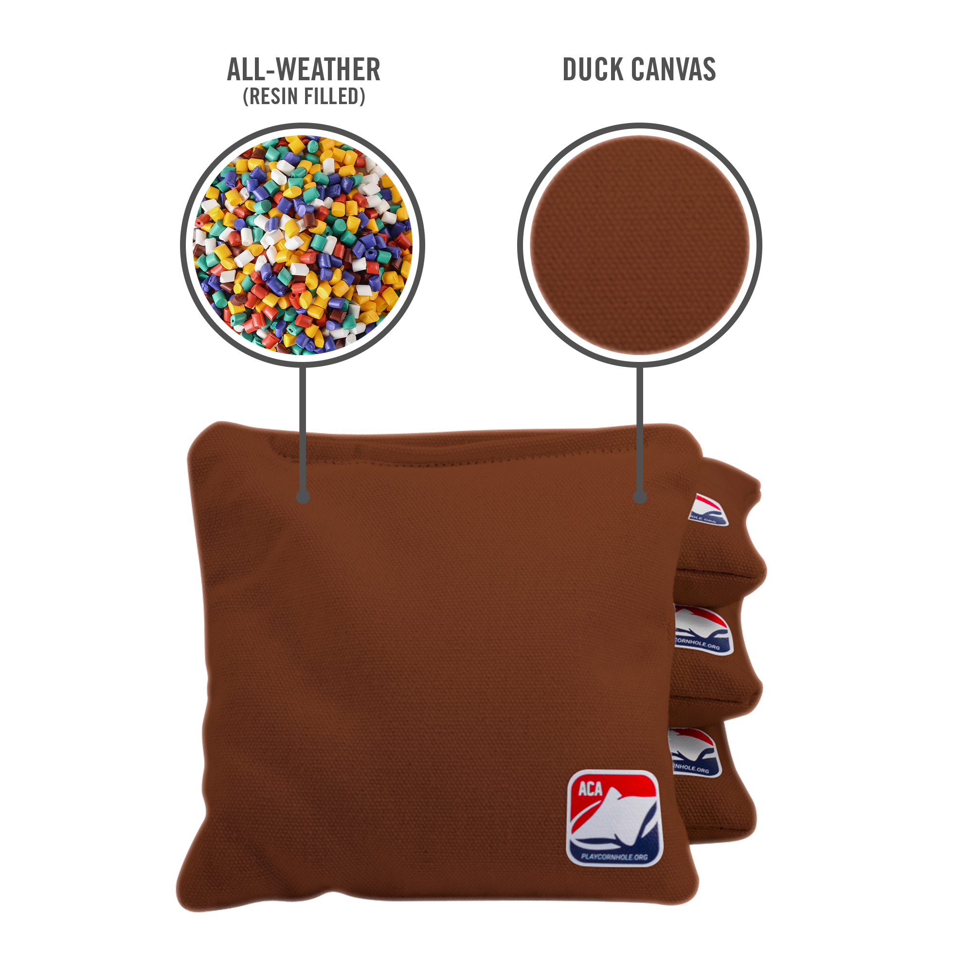 6-in Daily 66x Brown Competition Regulation Cornhole Bags