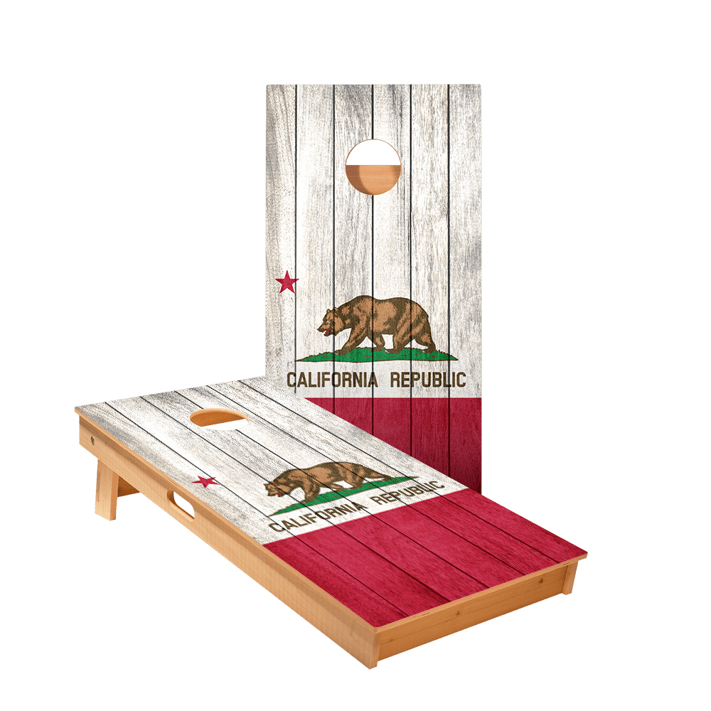 California Bear Flag Star Cornhole Boards - ACA - 000035 | American Cornhole Association