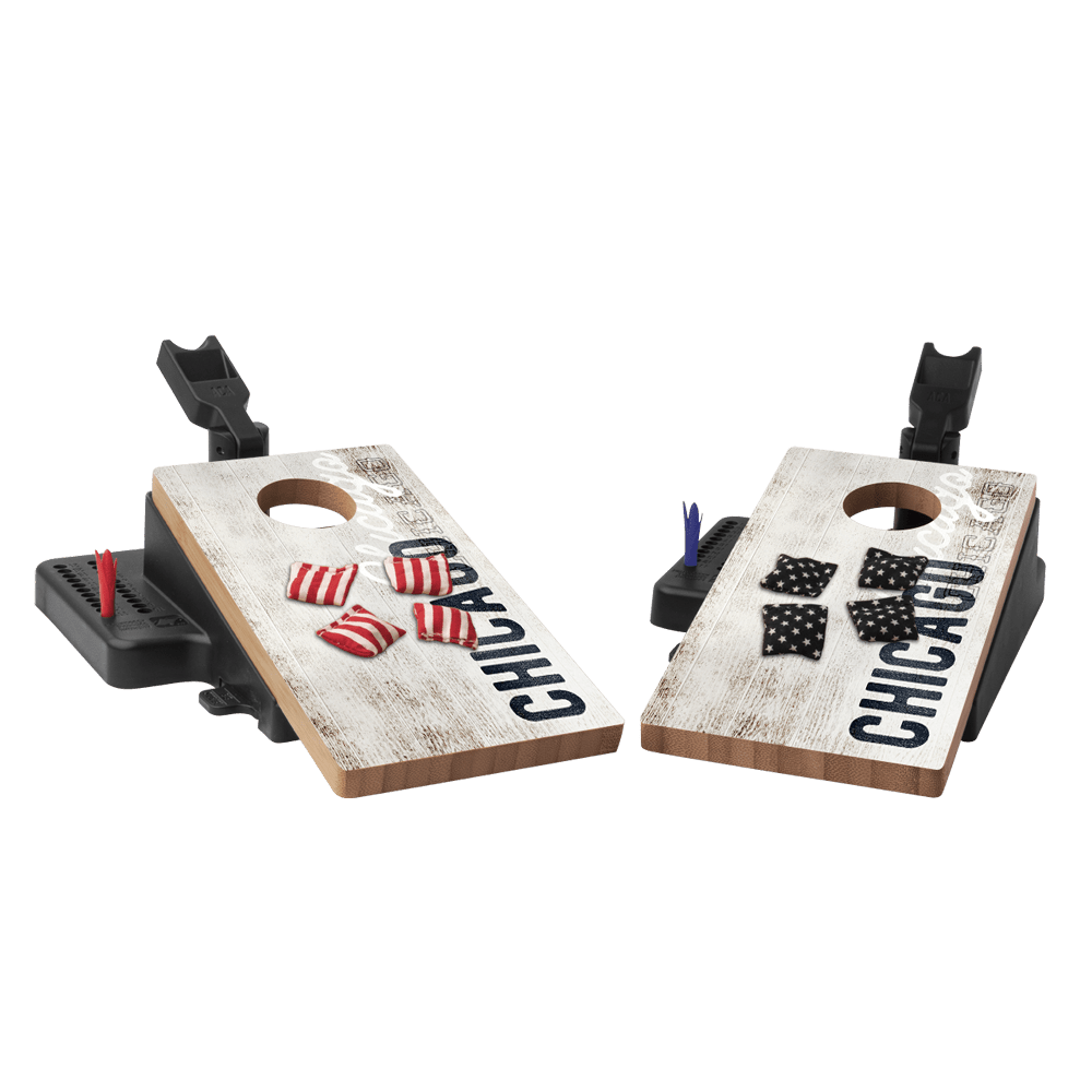 Chicago Football Vintage Gameday Double Chuck Mini Cornhole Tabletop Game - 105790 - 16 | American Cornhole Association