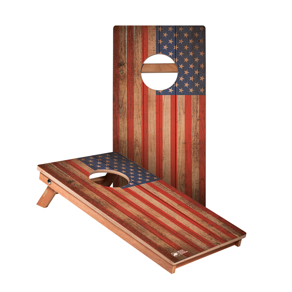 1x2 Backyard 1200 Distressed Wood Flag Recreation Cornhole Boards