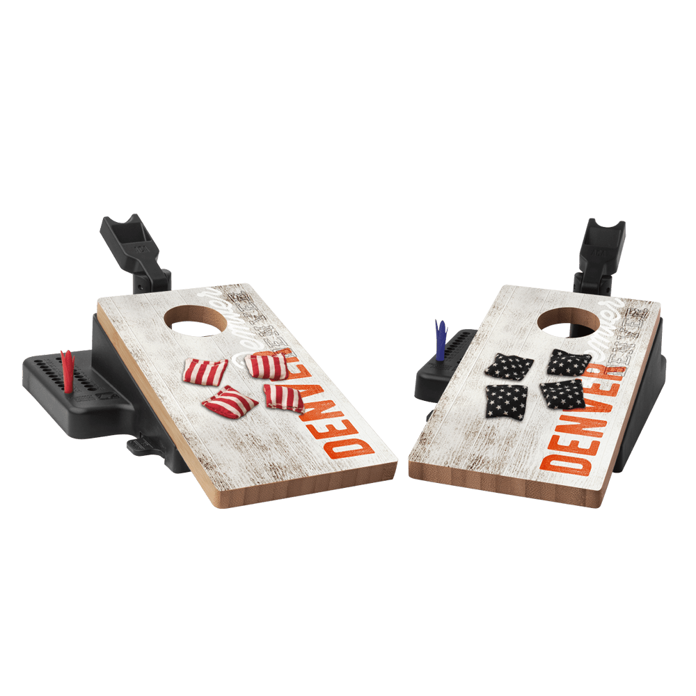 Denver Football Vintage Gameday Double Chuck Mini Cornhole Tabletop Game - 105790 - 20 | American Cornhole Association
