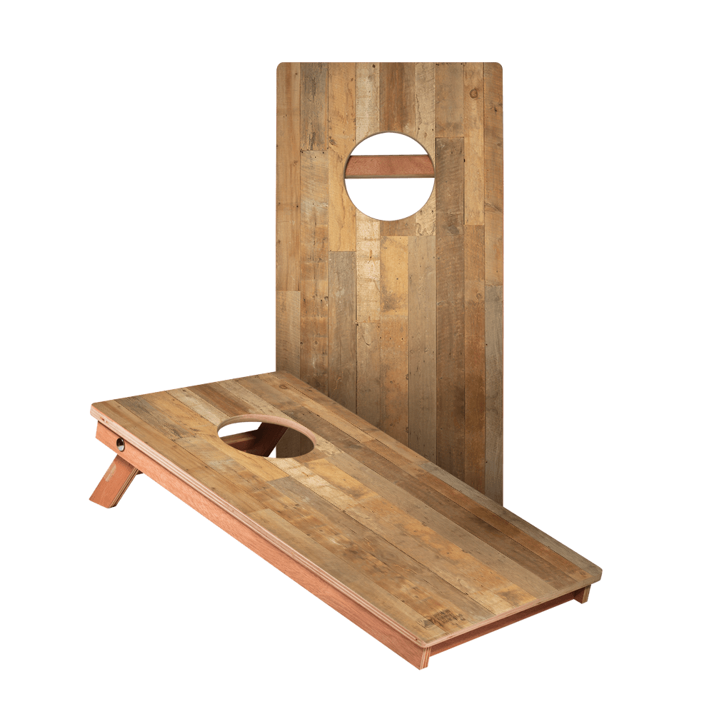 Distressed Wood Backyard 1x2 ft Cornhole Boards - WACA - 500415 | American Cornhole Association