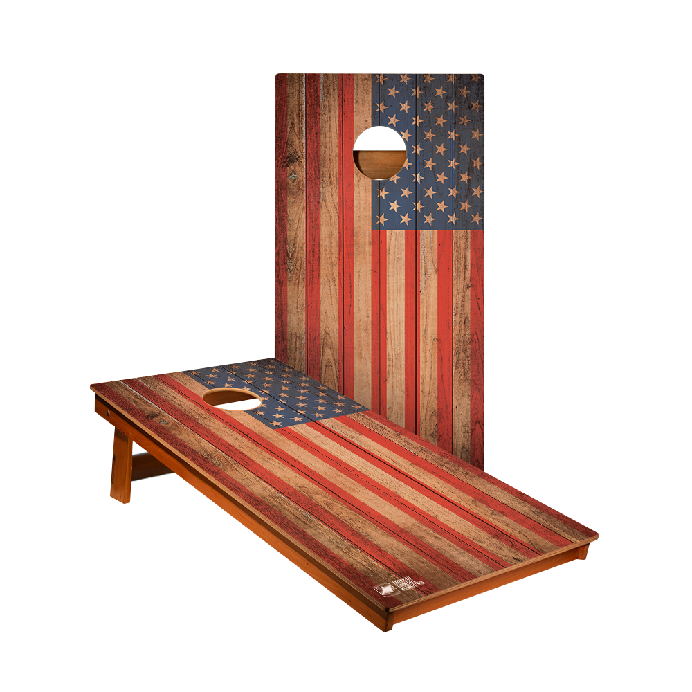 2x4 Backyard 2400 Distressed Wood Flag Recreational Cornhole Boards