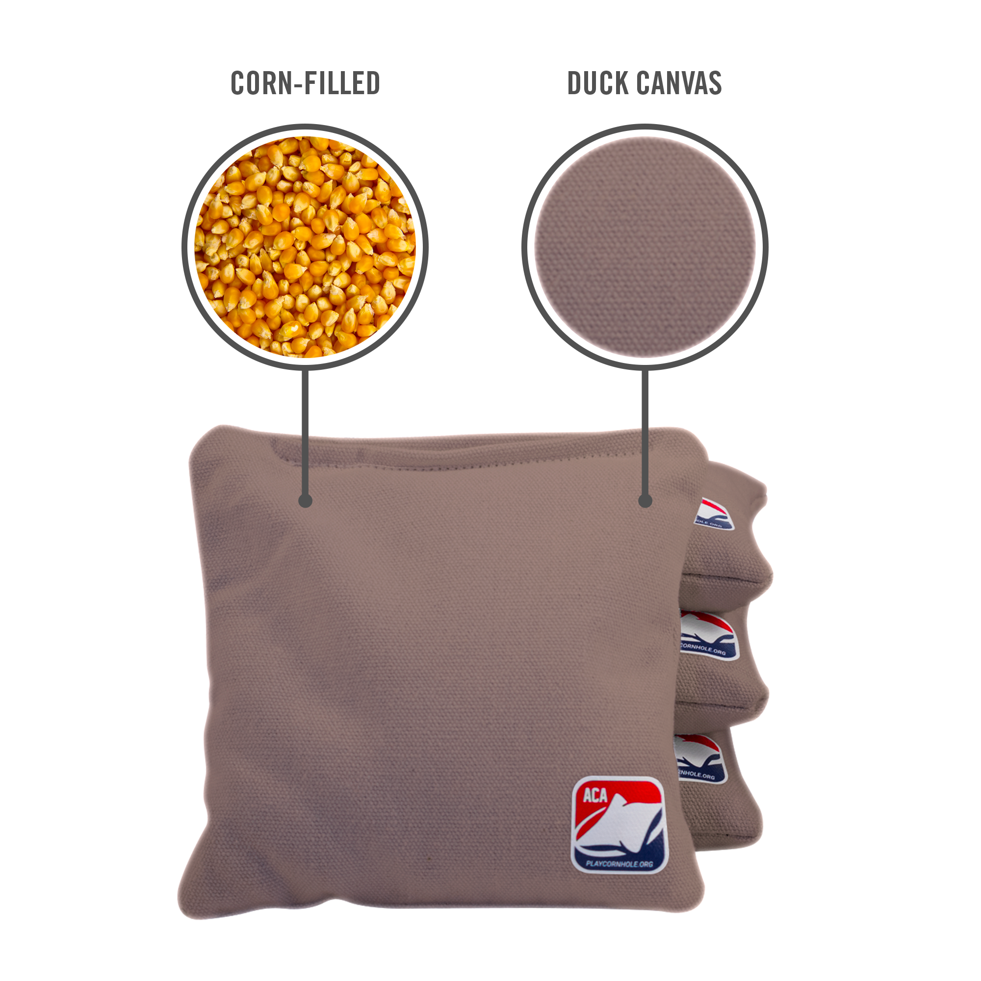 6-in Daily 66 Gray Competition Regulation Cornhole Bags