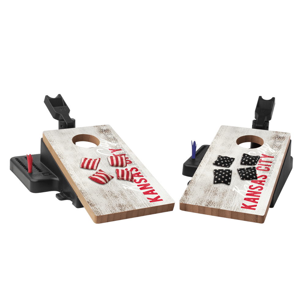 Kansas City Football Vintage Gameday Double Chuck Mini Cornhole Tabletop Game, - American Cornhole Association