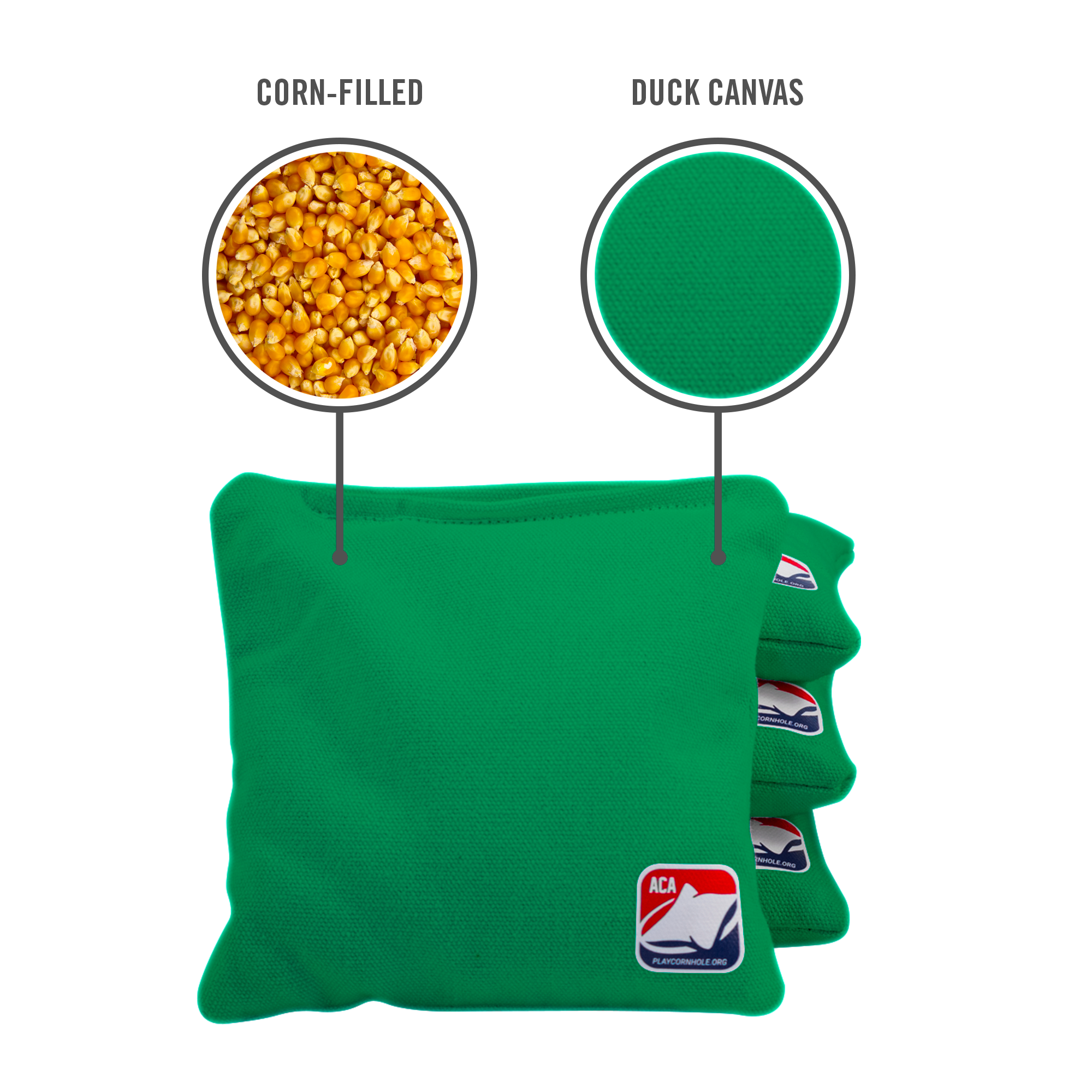 6-in Daily 66 Kelly Green Competition Regulation Cornhole Bags