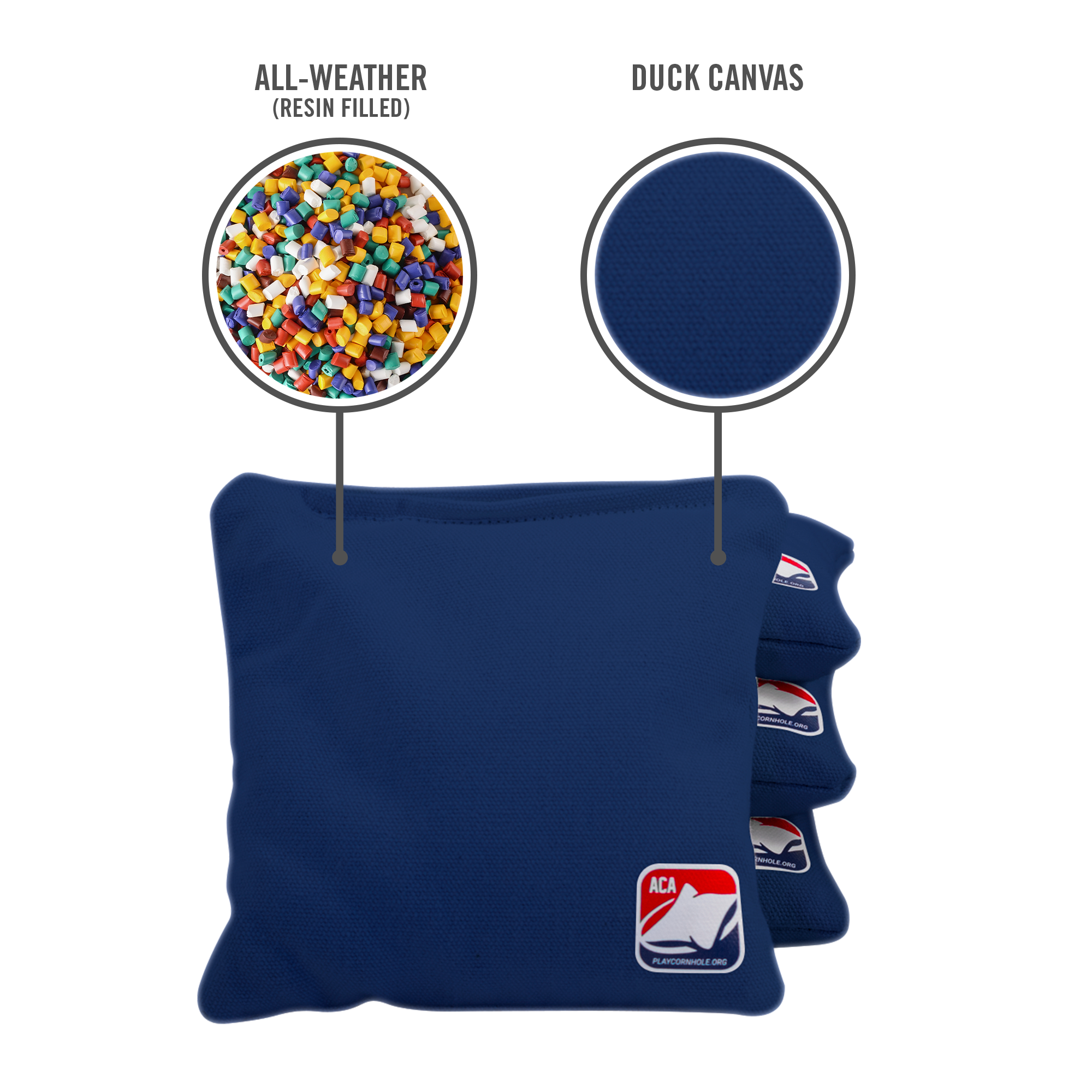 6-in Daily 66x Navy Blue Competition Regulation Cornhole Bags