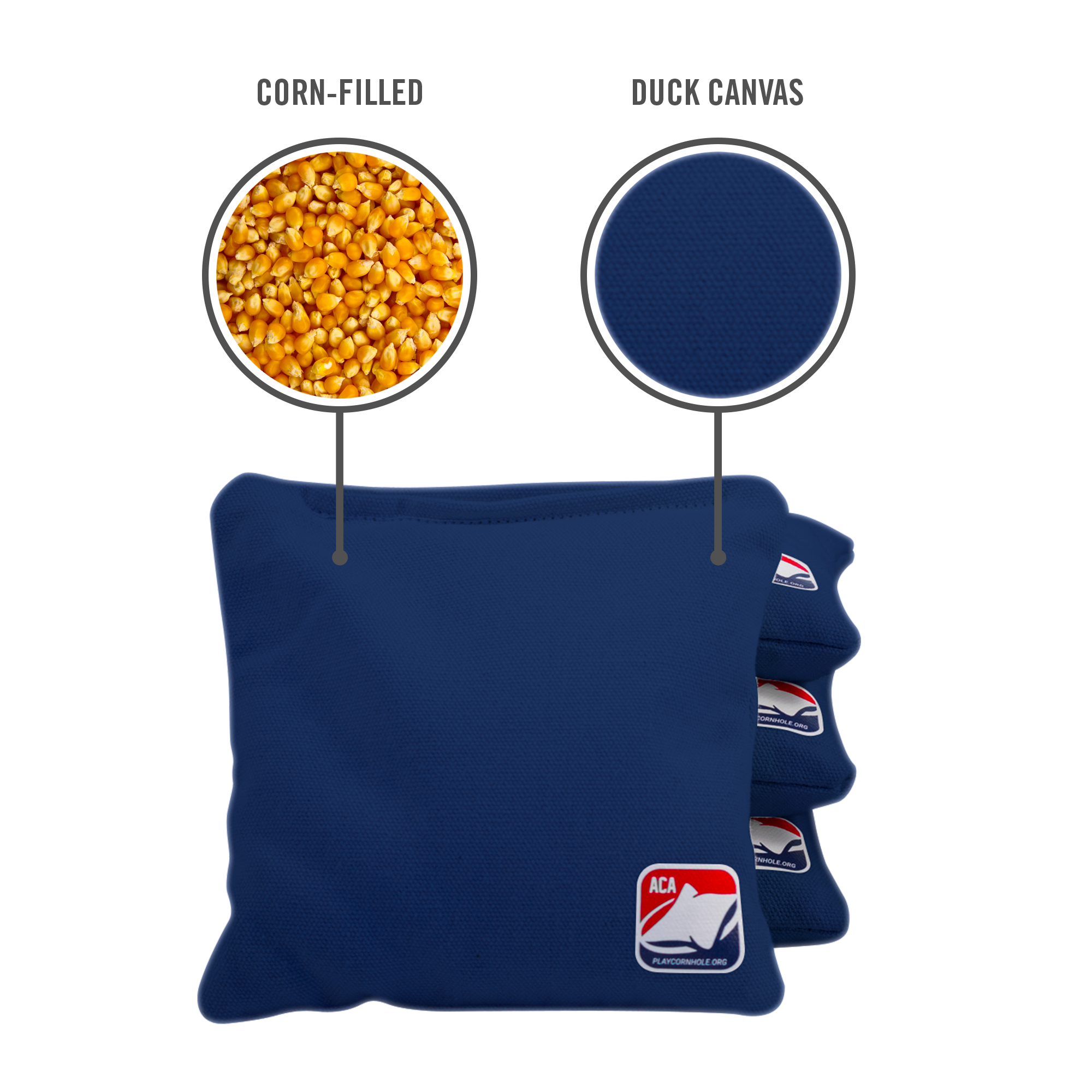 6-in Daily 66 Navy Blue Competition Regulation Cornhole Bags