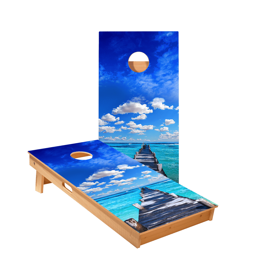Ocean Boardwalk Star Cornhole Boards - ACA - 000043 | American Cornhole Association