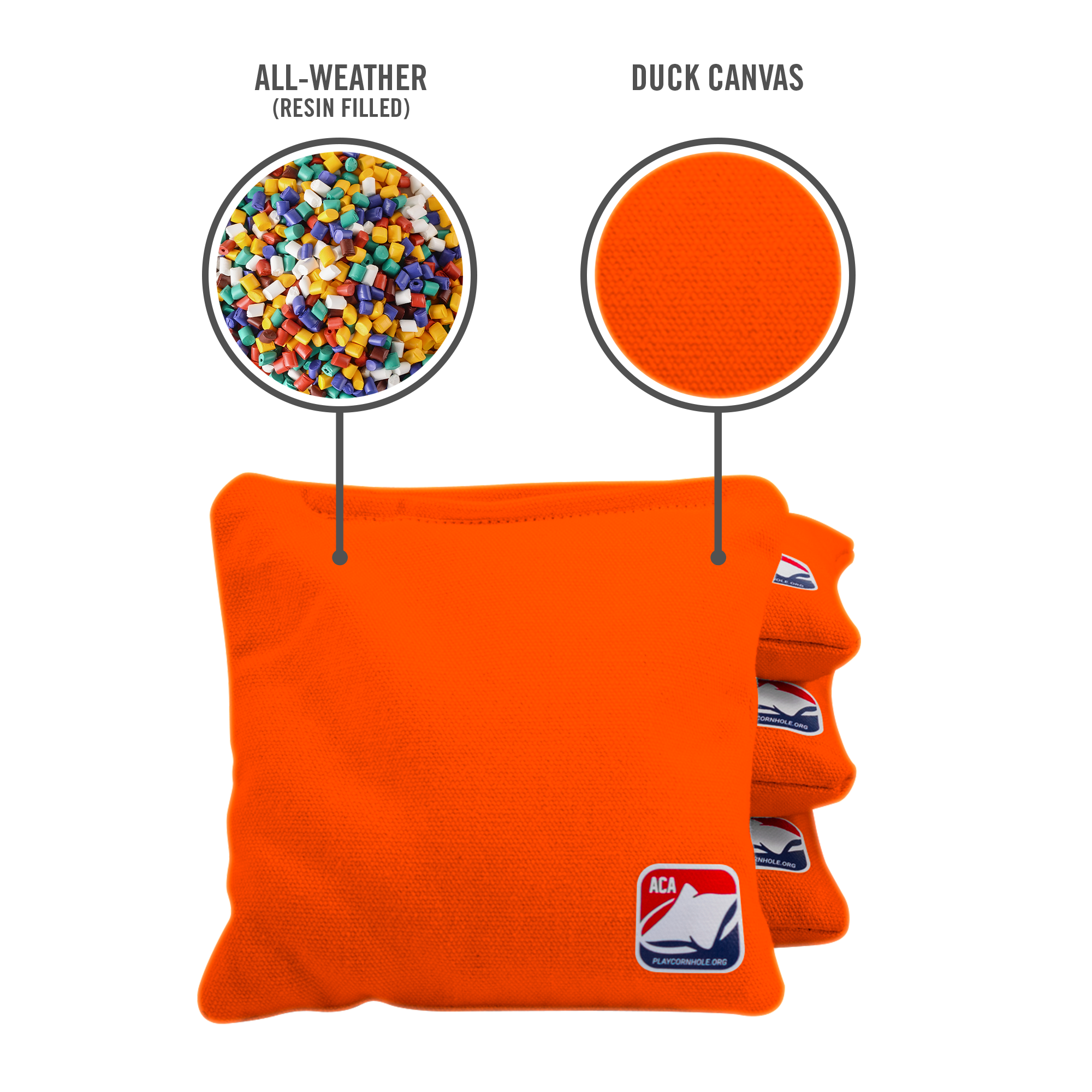 6-in Daily 66x Orange Competition Regulation Cornhole Bags