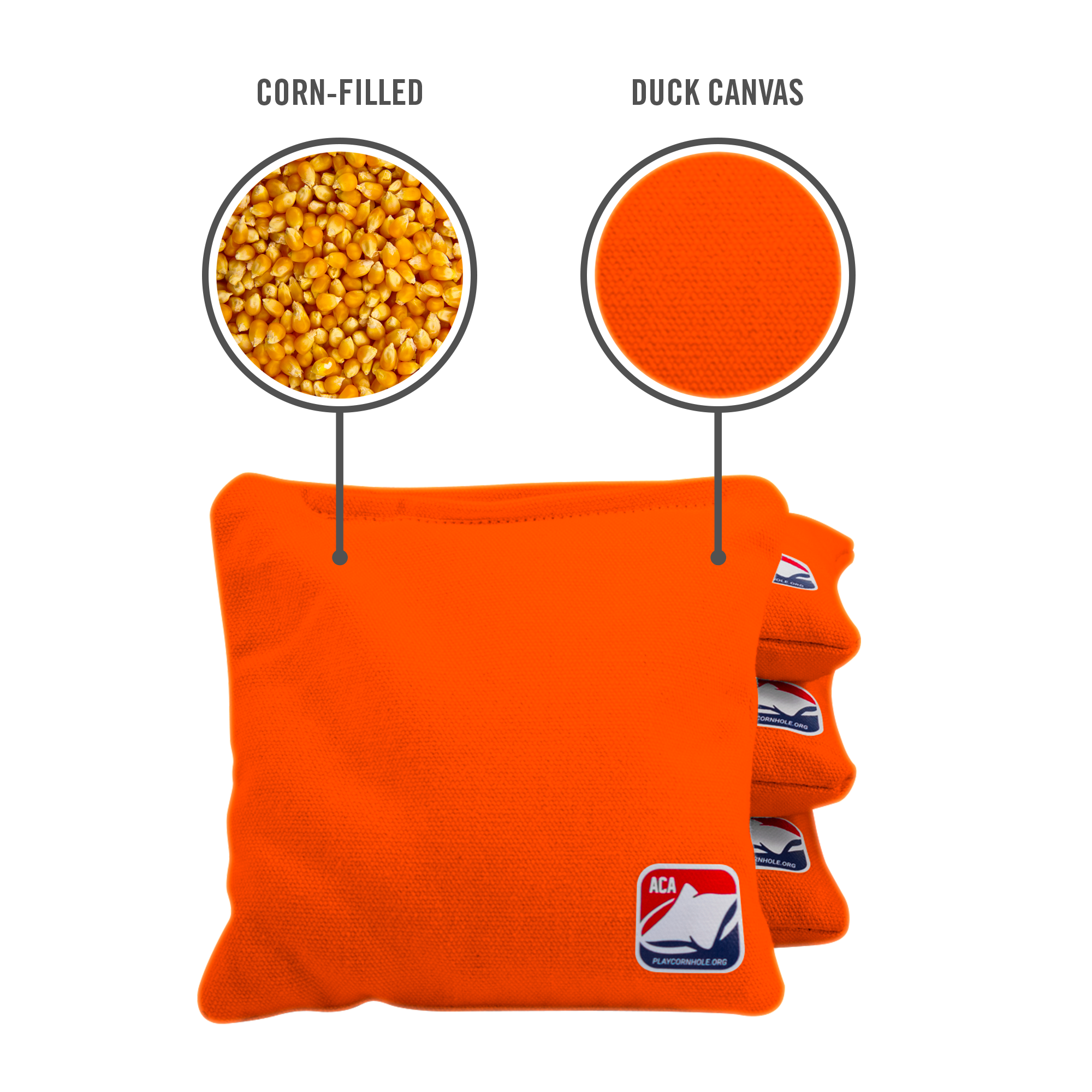 6-in Daily 66 Orange Competition Regulation Cornhole Bags