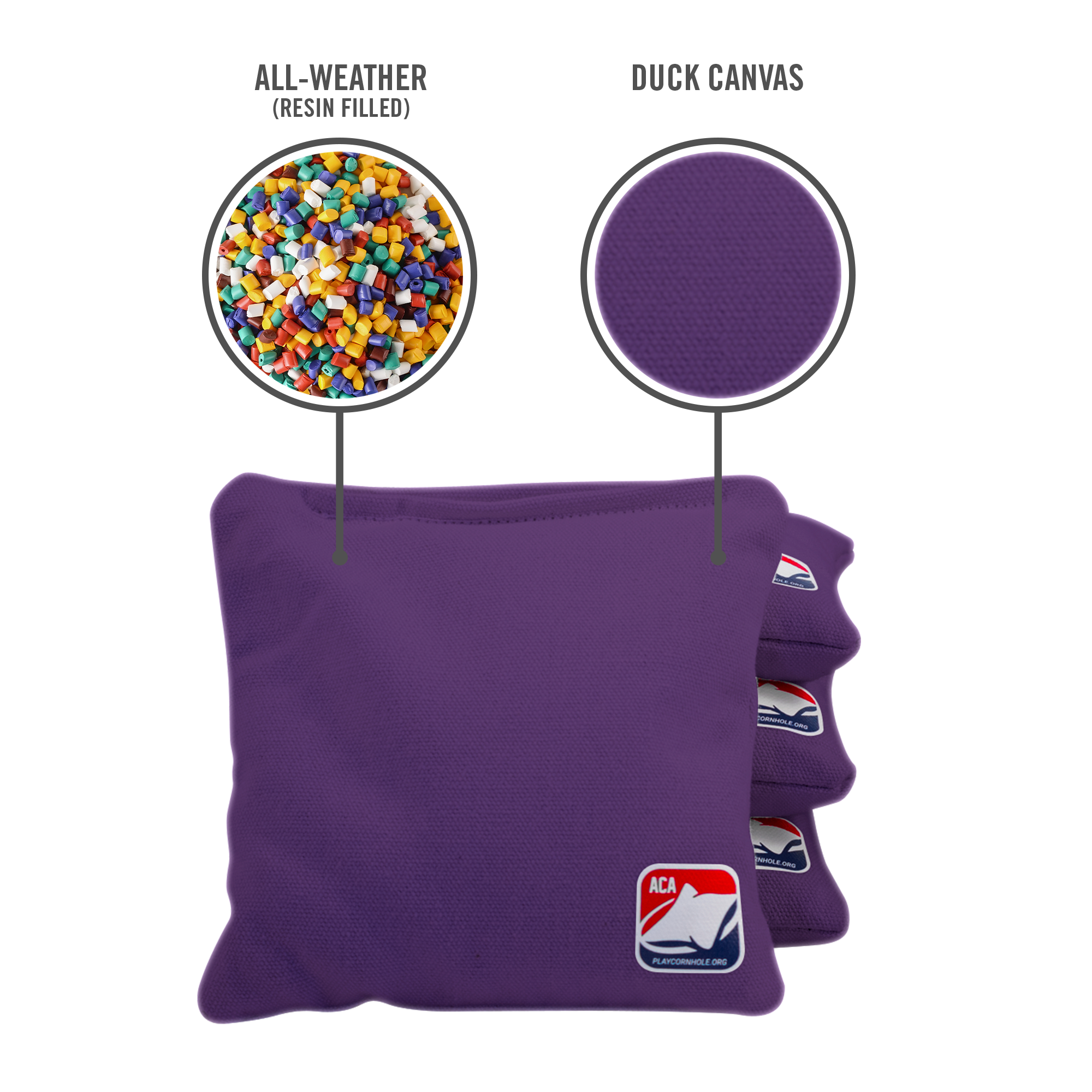 6-in Daily 66x Purple Competition Regulation Cornhole Bags