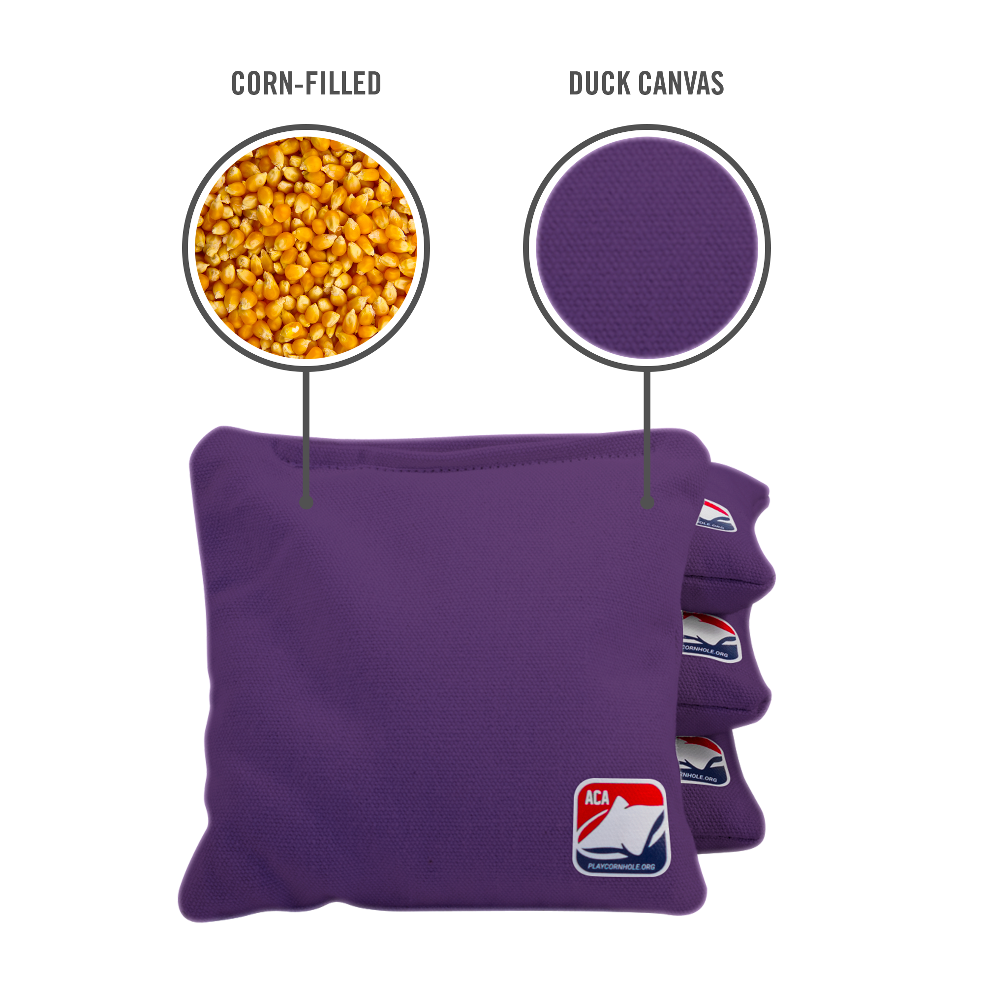 6-in Daily 66 Purple Competition Regulation Cornhole Bags