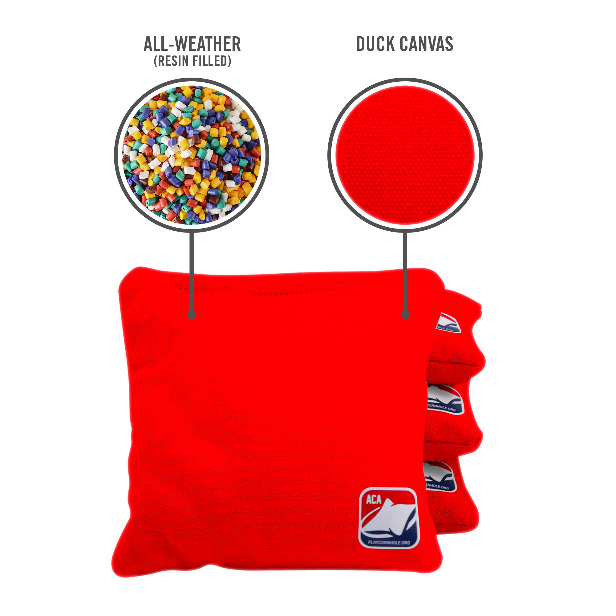 6-in Daily 66x Red Competition Regulation Cornhole Bags