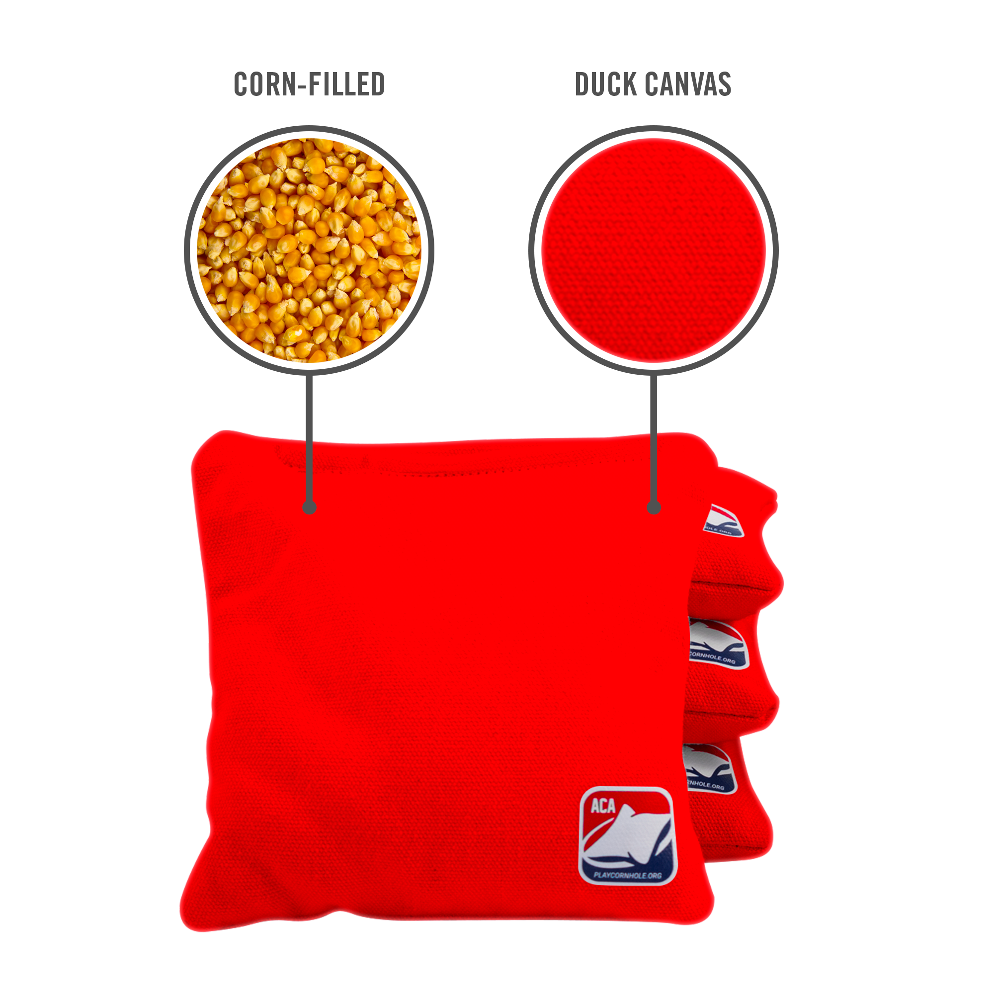 6-in Daily 66 Red Competition Regulation Cornhole Bags