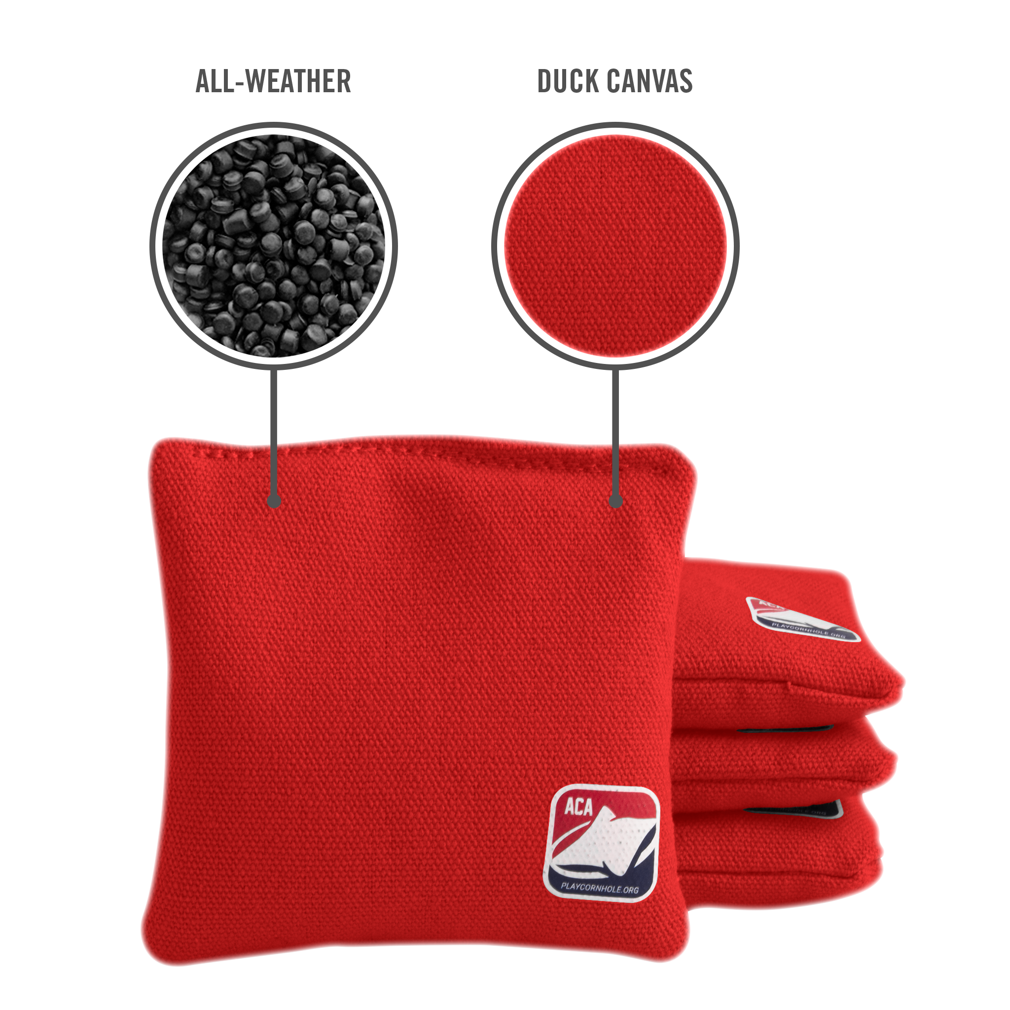 4-in Daily 44x Red Recreational Cornhole Bags