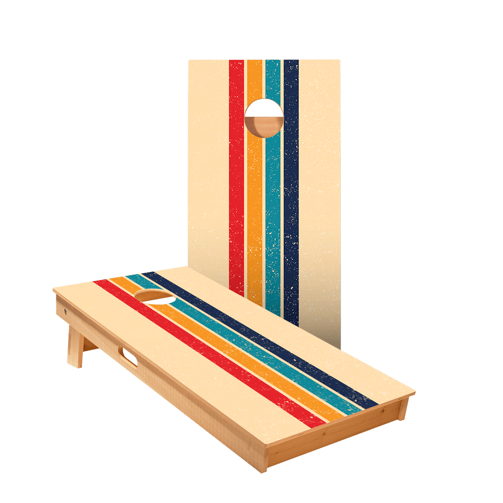 Retro Stripes Star Cornhole Boards - ACA - 000180 | American Cornhole Association