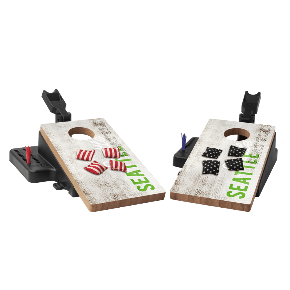 Seattle Football Vintage Gameday Double Chuck Mini Cornhole Tabletop Game - 105790 - 39 | American Cornhole Association