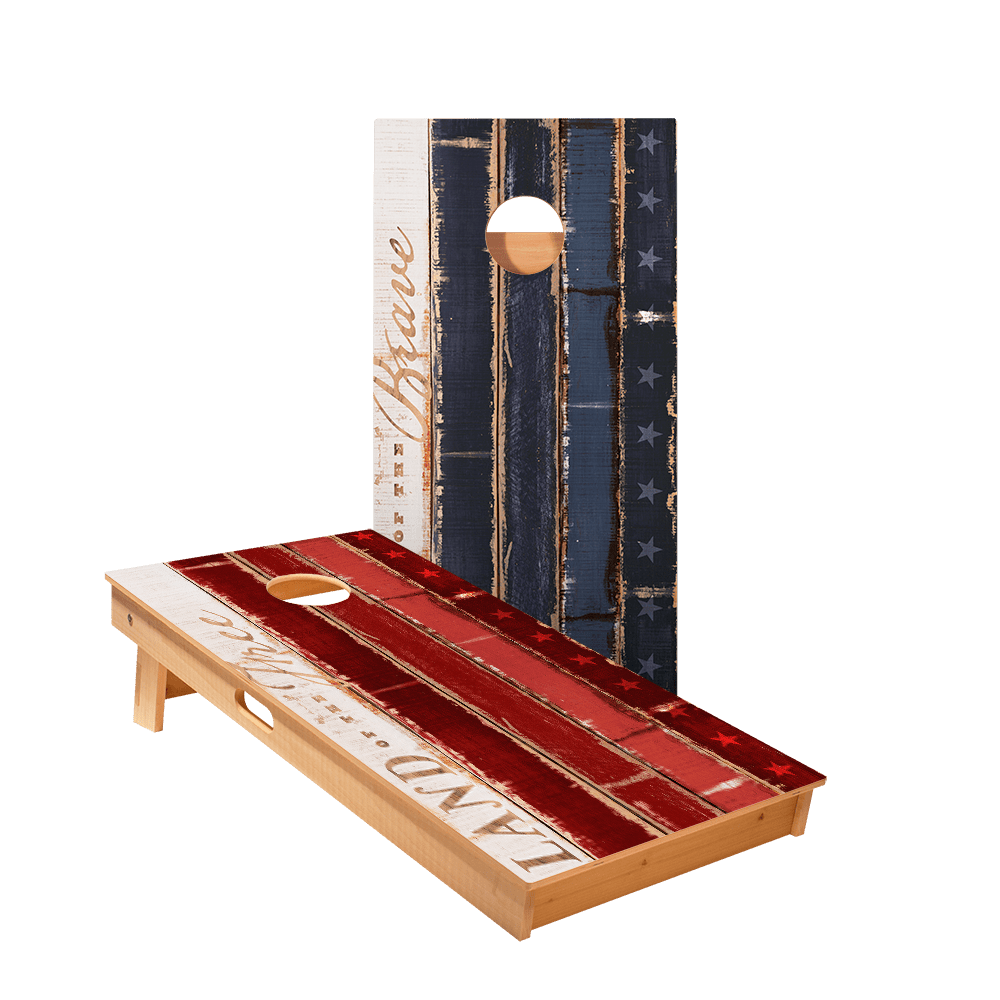 The Free And Brave Star Cornhole Boards, - American Cornhole Association