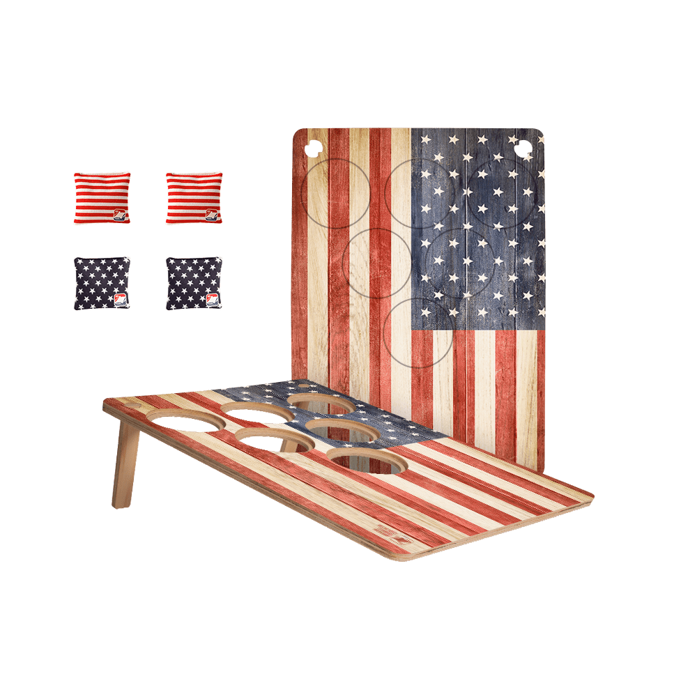 Vintage USA Flag Jamboree 6H Cornhole Pong - 106884 - 423 | American Cornhole Association