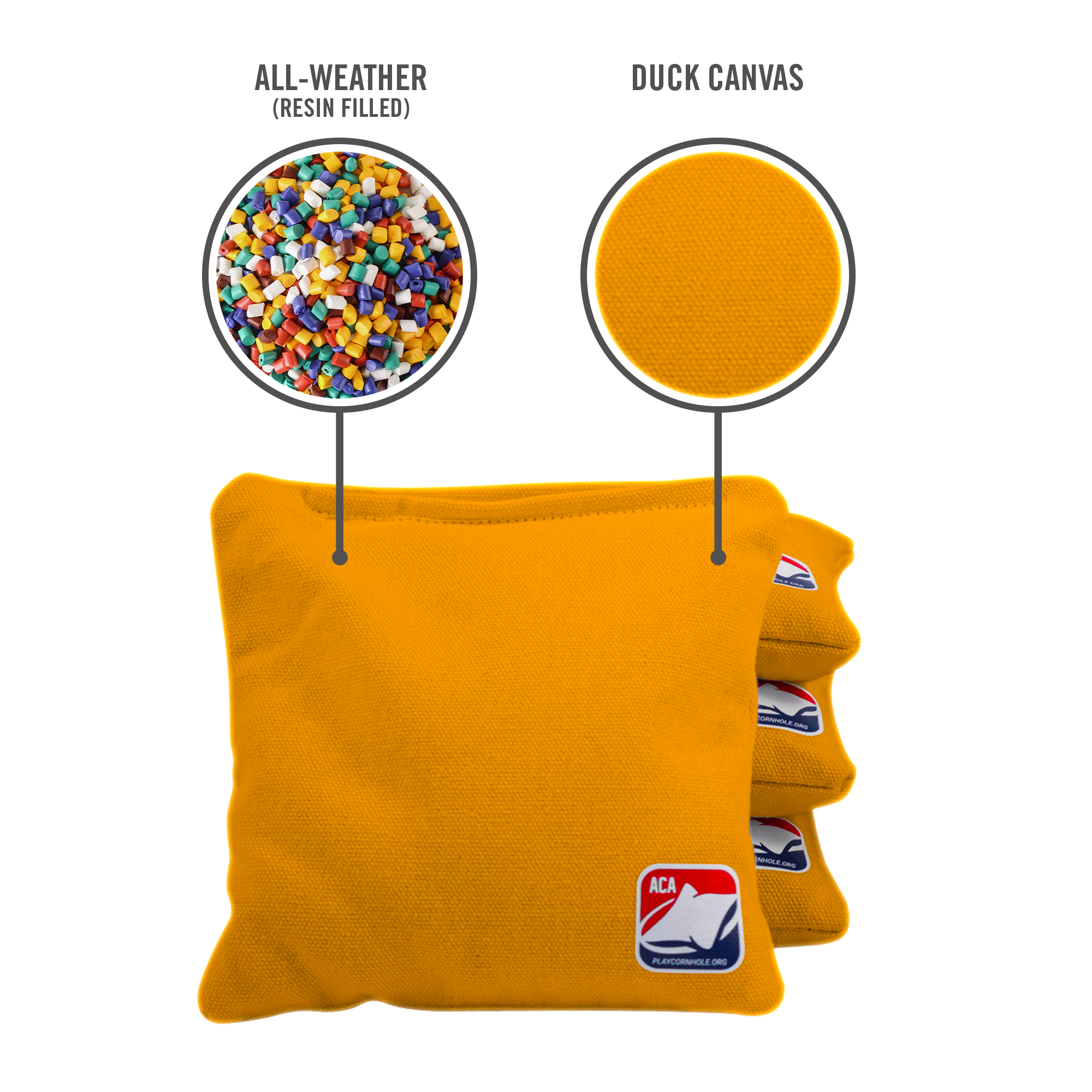 6-in Daily 66x Yellow Competition Regulation Cornhole Bags