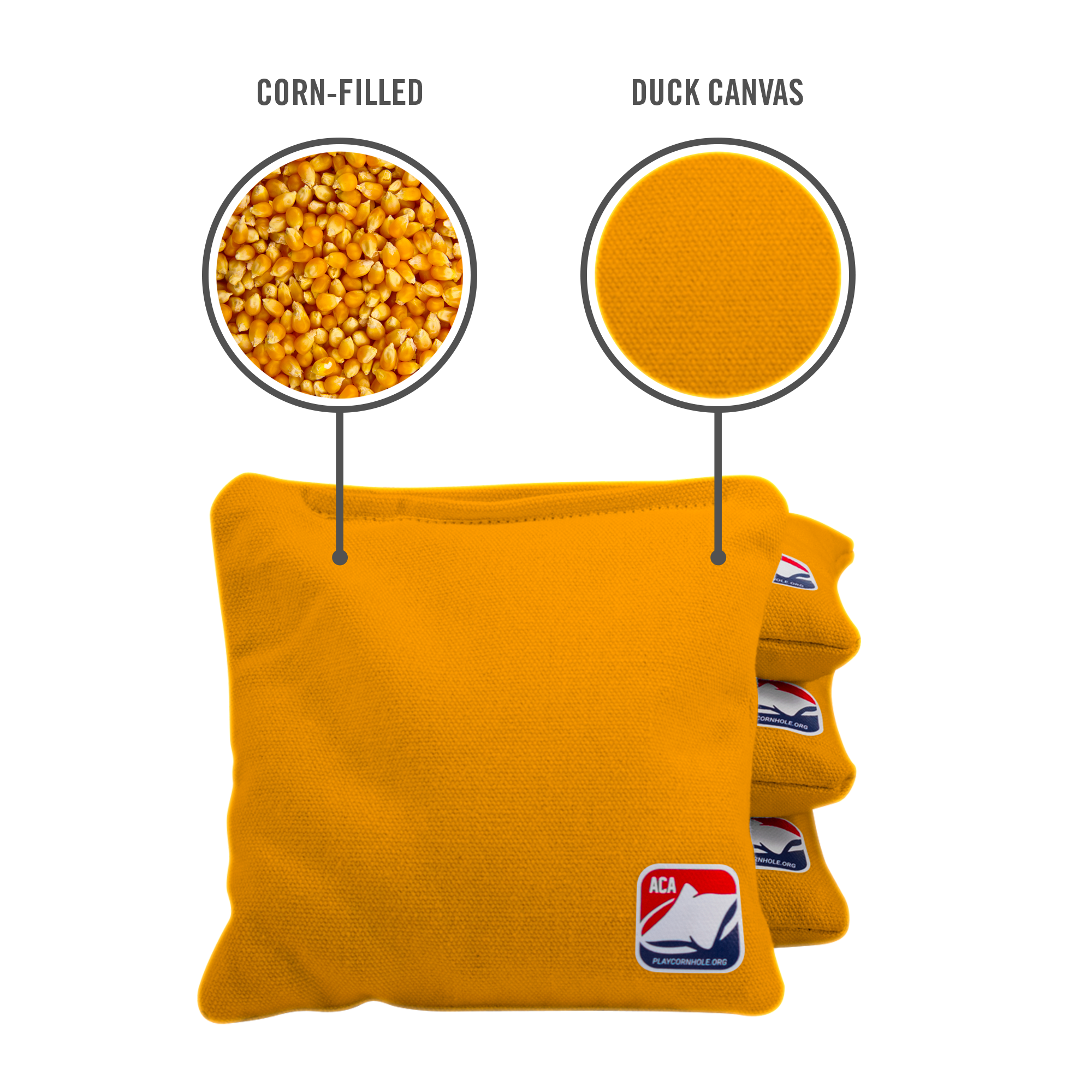 6-in Daily 66 Yellow Competition Regulation Cornhole Bags